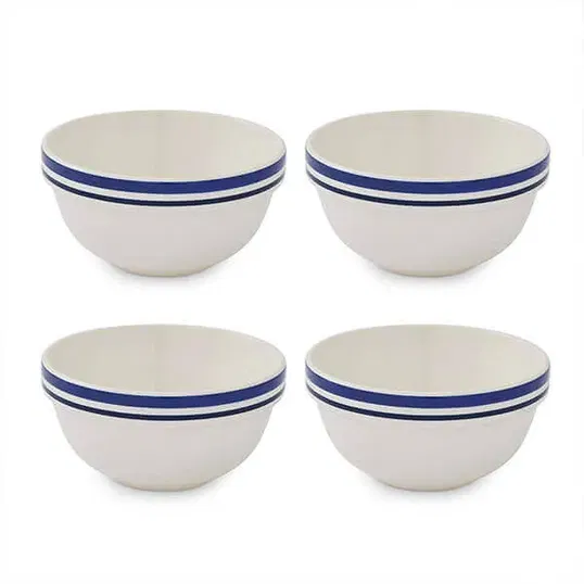 Portmeirion Potters Stripe Set of 4 14cm Stacking Bowls Blue