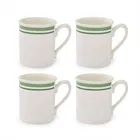 Portmeirion Potters Stripe Set of 4 Breakfast Mugs Green