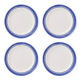 Portmeirion Potters Stripe Set of 4 25.4cm Plates Blue