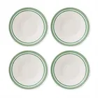 Portmeirion Potters Stripe Set of 4 Oatmeal Bowls Green