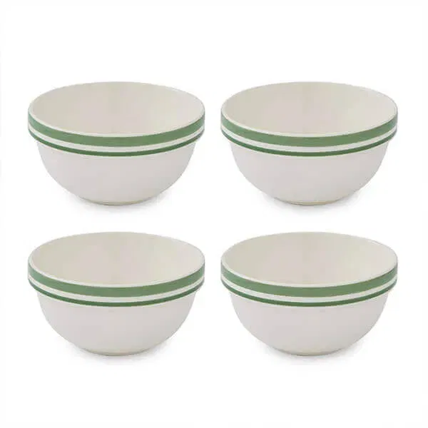 Portmeirion Potters Stripe Set of 4 12.5cm Stacking Bowls Green