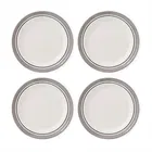 Portmeirion Potters Stripe Set of 4 25cm Plates Grey