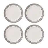 Portmeirion Potters Stripe Set of 4 25cm Plates Grey