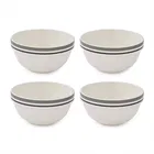 Portmeirion Potters Stripe Set of 4 14cm Stacking Bowls Grey