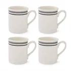 Portmeirion Potters Stripe Set of 4 Breakfast Mugs Grey