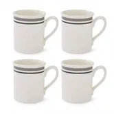 Portmeirion Potters Stripe Set of 4 Breakfast Mugs Grey