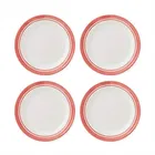 Portmeirion Potters Stripe Set of 4 25cm Plates Red
