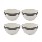 Portmeirion Potters Stripe Set of 4 18cm Stacking Bowls Grey