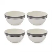 Portmeirion Potters Stripe Set of 4 18cm Stacking Bowls Grey