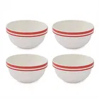 Portmeirion Potters Stripe Set of 4 12.5cm Stacking Bowls Red