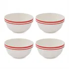 Portmeirion Potters Stripe Set of 4 14cm Stacking Bowls Red