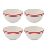 Portmeirion Potters Stripe Set of 4 14cm Stacking Bowls Red