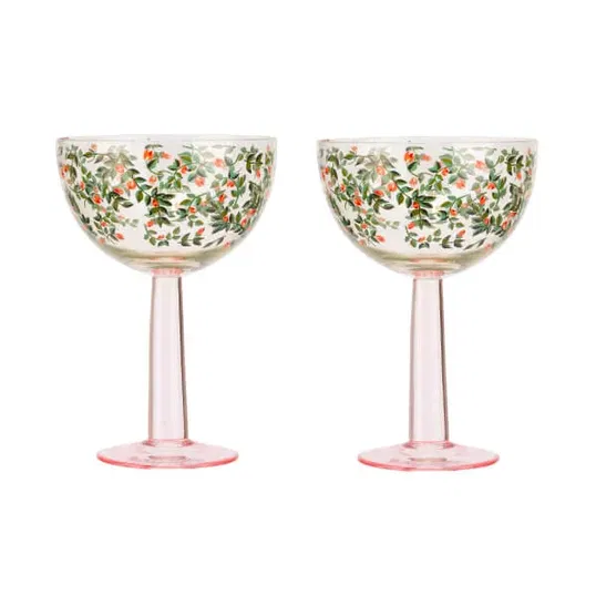 Cath Kidston Dolly Rose Set of 2 Champagne Coupes