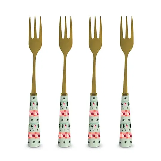 Cath Kidston Dolly Rose Set of 4 Cake Forks