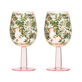 Cath Kidston Dolly Rose Set of 2 Wine Glasses