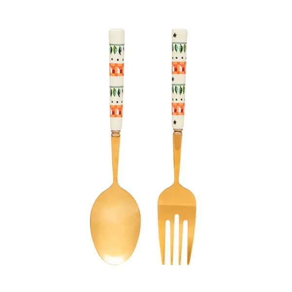 Cath Kidston Dolly Rose Serving Spoon & Fork Set