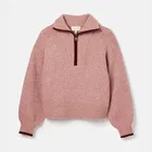 Joules Pink Elmore Knitted Quarter Zip Jumper
