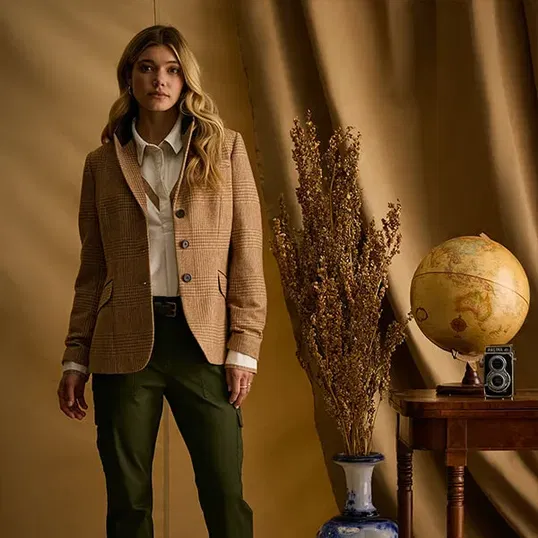 Joules Khaki Green Fayfair Tweed Hacking Jacket