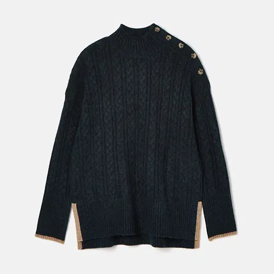 Joules Navy Betsy Cable Knit Jumper
