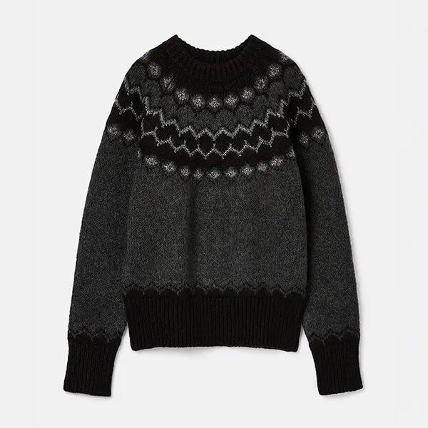 Joules Charcoal Victoria Knitted Fairisle Jumper