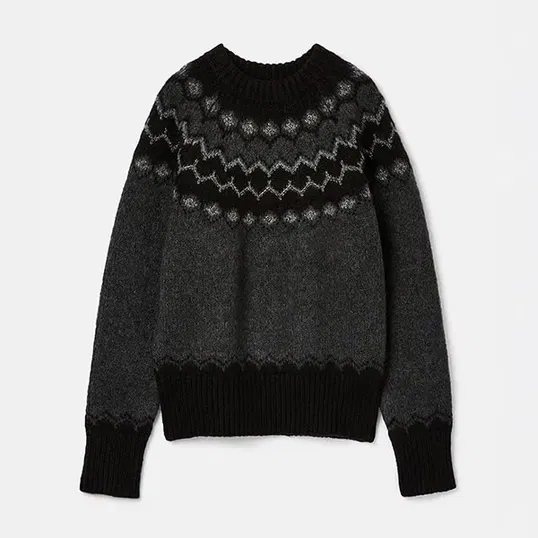 Joules Charcoal Victoria Knitted Fairisle Jumper