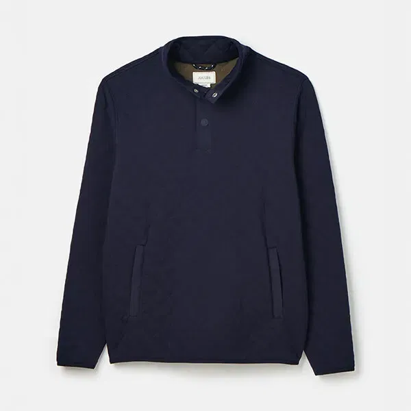 Joules Mens Navy Malton Quilted Jersey Pullover Sweatshirt