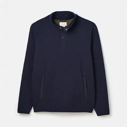 Joules Mens Navy Malton Quilted Jersey Pullover Sweatshirt