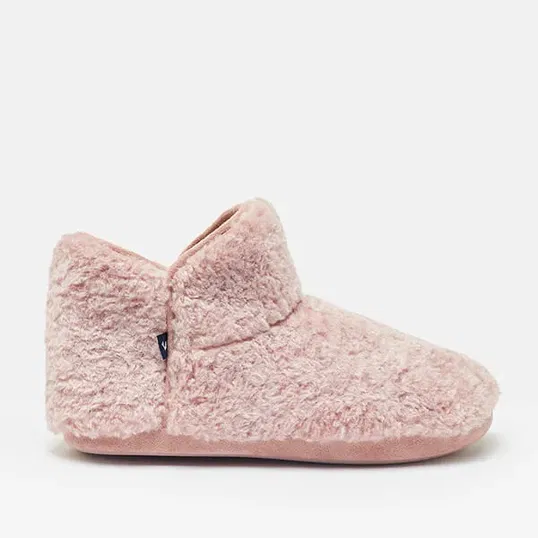 Joules Pink Cabin Luxe Faux Fur Slipper Boots