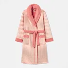 Joules Pink Stripe Matilda Fleece Lined Dressing Gown