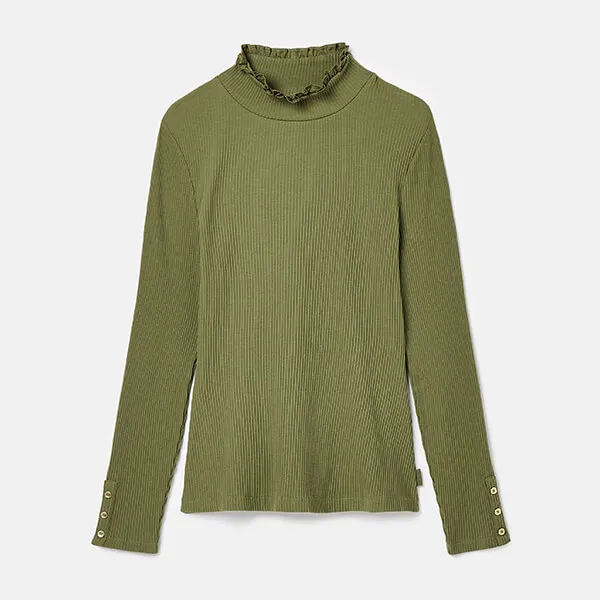 Joules Green Amy Long Sleeve High Neck Top