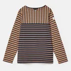 Joules Navy Tan Stripe New Harbour Long Sleeve Breton Top