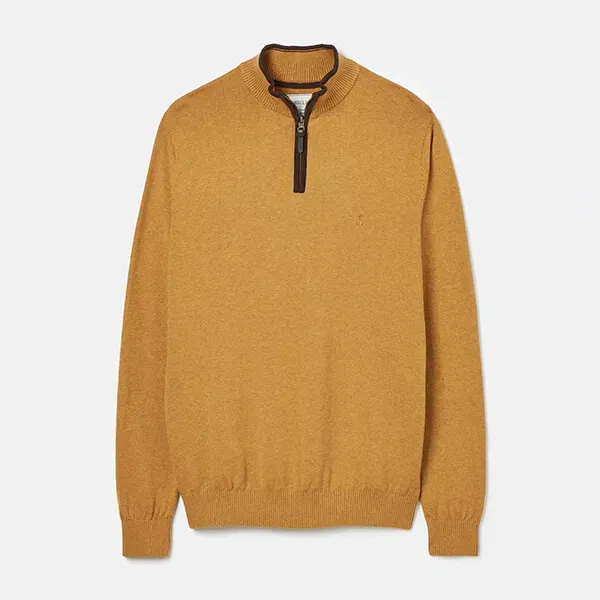Joules Mens Yellow Hillside Quarter Zip Knit Jumper