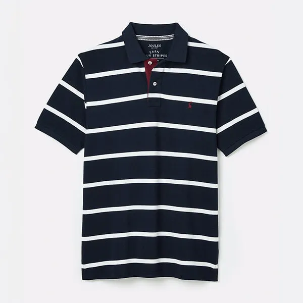 Joules Mens Navy White Stripe Filbert Polo Shirt