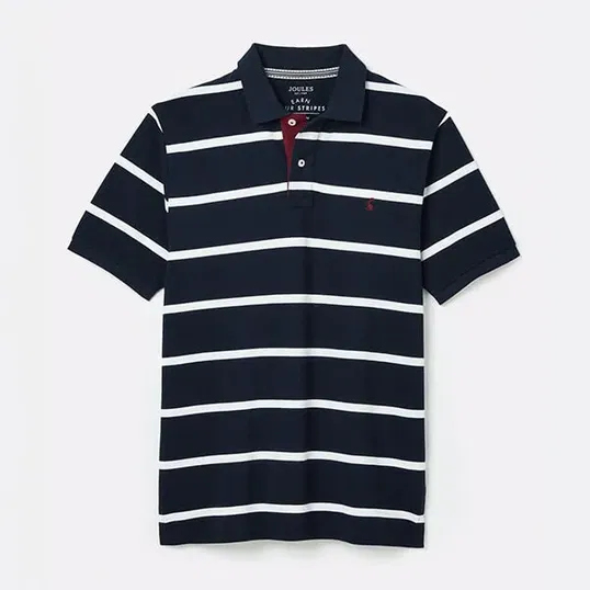 Joules Mens Navy White Stripe Filbert Polo Shirt