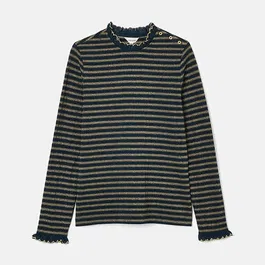 Joules Navy Sparkle Stripe Grace Long Sleeve Top