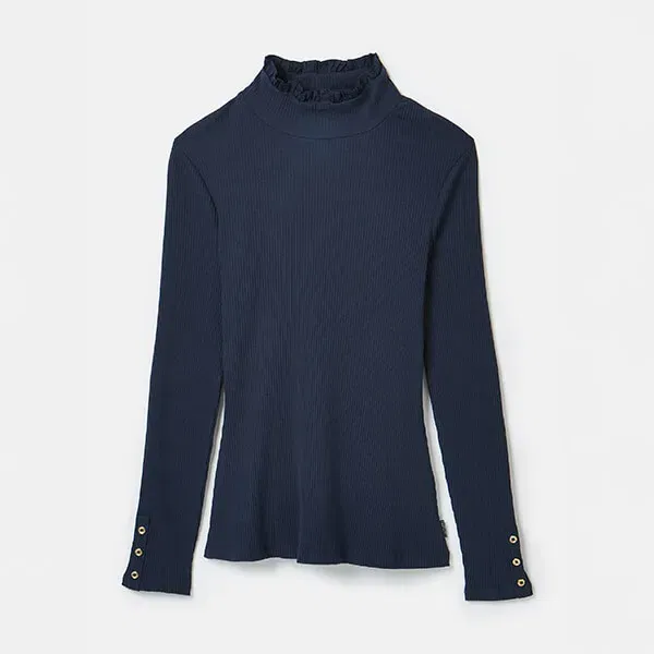 Joules Navy Amy Long Sleeve High Neck Top