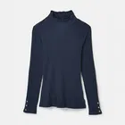 Joules Navy Amy Long Sleeve High Neck Top