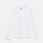 Joules White Kate Long Sleeve Frilled Neck Top