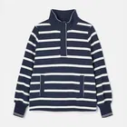 Joules Navy Stripe Burnham Quarter Zip Sweatshirt