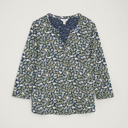 Seasalt Chantilly Top Sunlit Leaves Maritime