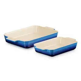 Le Creuset Azure Stoneware 25cm and 32cm Rectangular Dishes