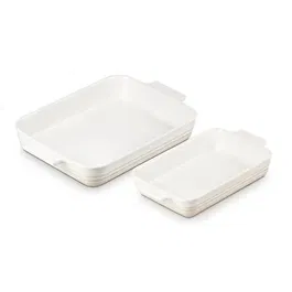 Le Creuset Meringue Stoneware 25cm and 32cm Rectangular Dishes
