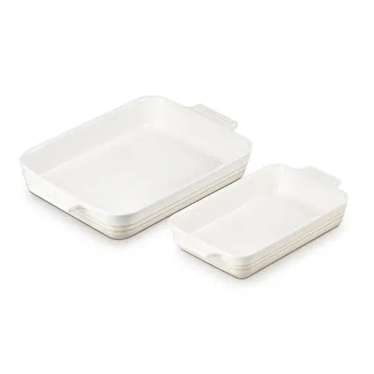 Le Creuset Meringue Stoneware 25cm and 32cm Rectangular Dishes
