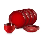 Le Creuset Cerise 12 Piece Dinnerware Set