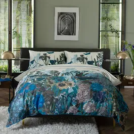 The Lyndon Company Tivoli Blue Duvet Set Blue Double
