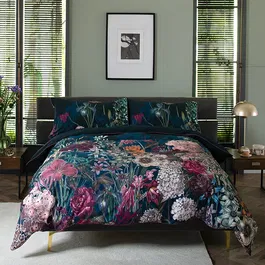 The Lyndon Company Tivoli Nightime Duvet Set Black Double