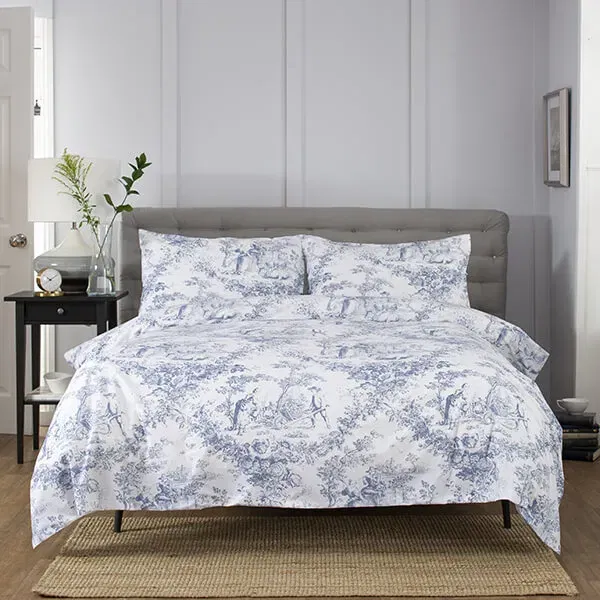 The Lyndon Company Toile De Jouy Duvet Cover Blue Single