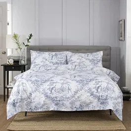 The Lyndon Company Toile De Jouy Duvet Cover Blue Single