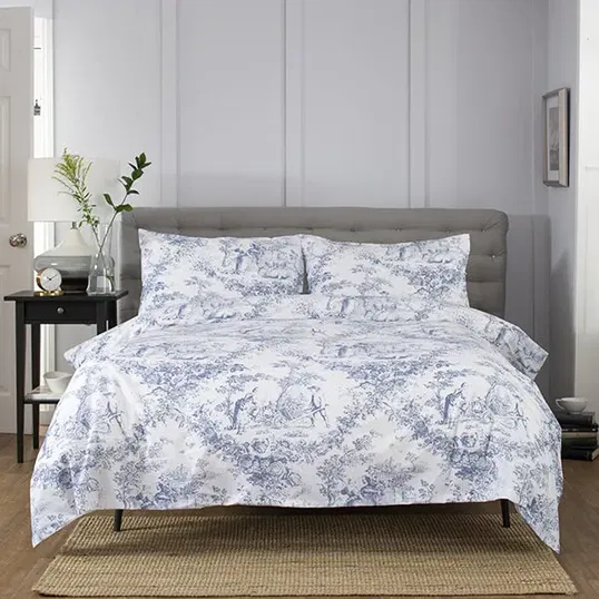 The Lyndon Company Toile De Jouy Duvet Cover Blue Single