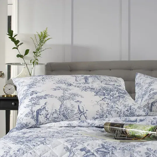 The Lyndon Company Toile De Jouy Pillowcase Pair Blue Housewife